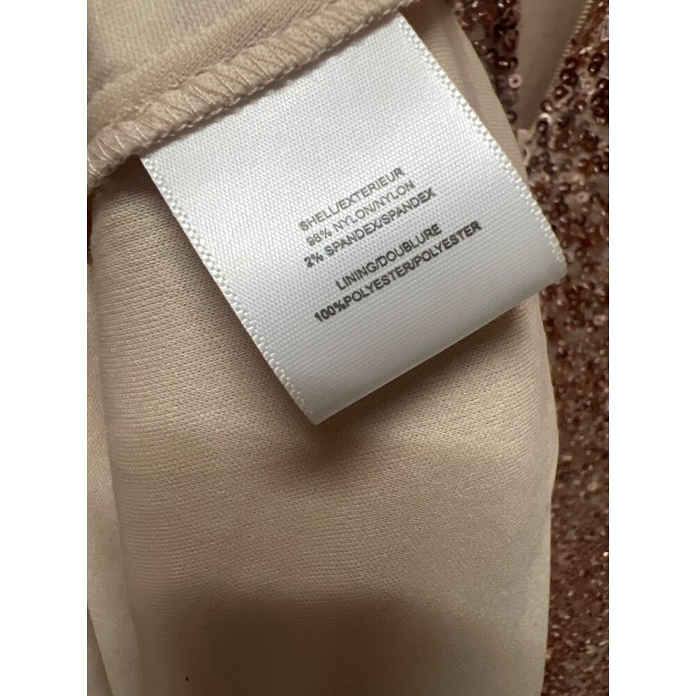 Belle Badgley Mischka Rose Gold Sequin Formal Evening Gown - Picture 10 of 10